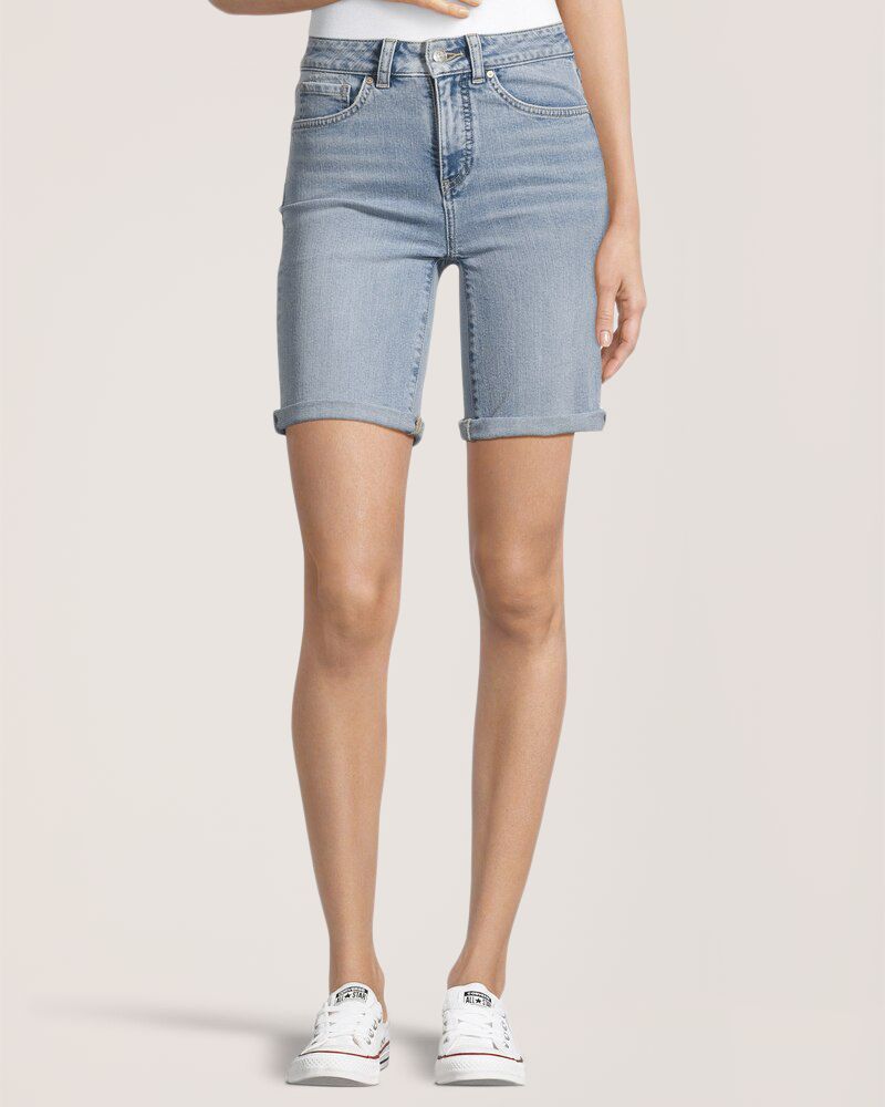 Bermuda en denim à taille haute pour femmes, Denver Hayes