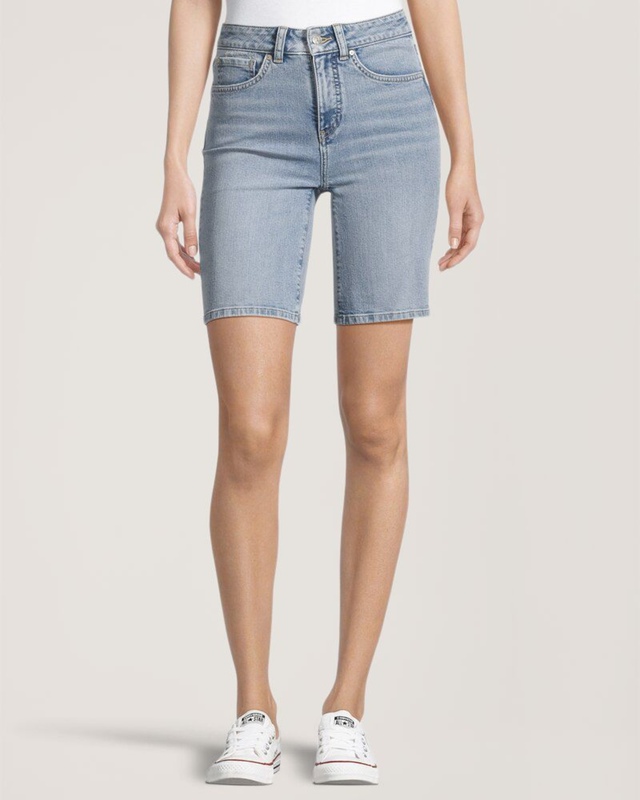 Bermuda en denim à taille haute pour femmes, Denver Hayes