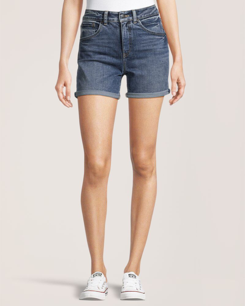Denver Hayes Women's High Rise Mid Length Jeans Shorts