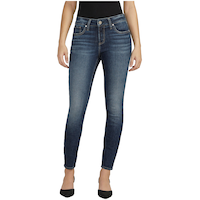 Silver Women's Elyse Mid Rise Comfort Fit Skinny Jeans Front_Flat