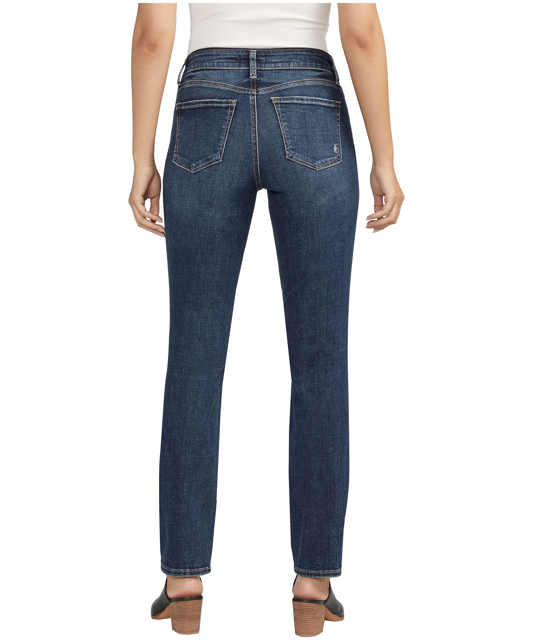Silver Women's Elyse Mid Rise Comfort Fit Straight jeans