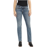 Silver Women's Tuesday Low Rise Straight Leg Jeans Front_Flat