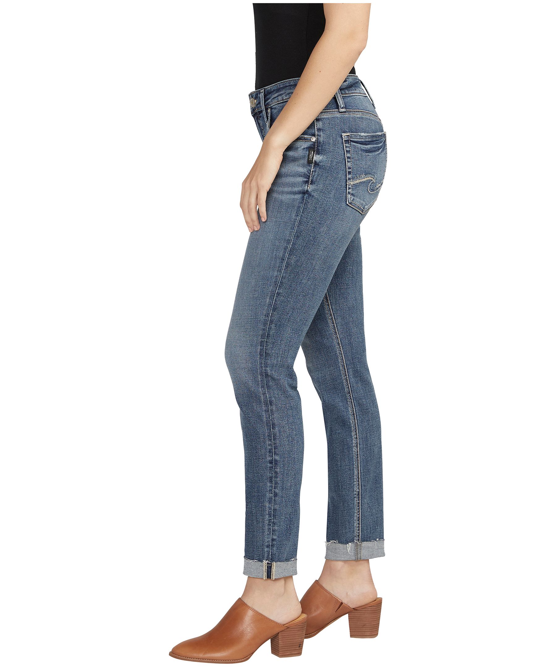 Silver Women's Boyfriend Mid Rise Slim Leg Jeans
