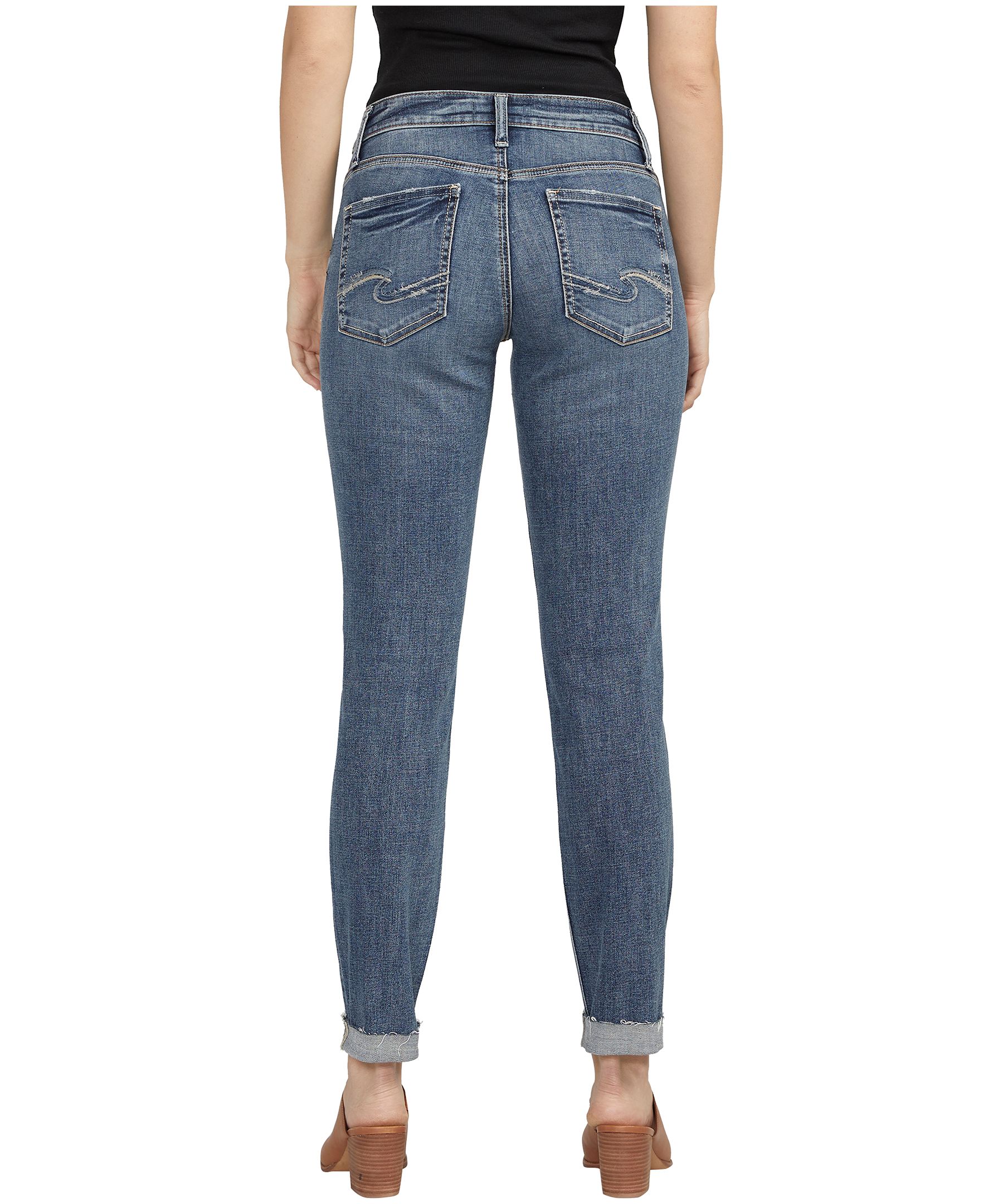 Silver Women's Boyfriend Mid Rise Slim Leg Jeans