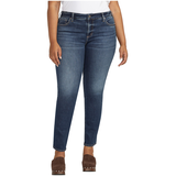 Silver Women's Elyse Midrise Comfort Fit Straight Jeans Front_Flat