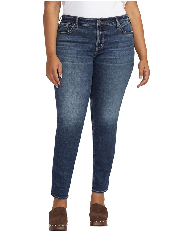 Silver Women's Elyse Midrise Comfort Fit Straight Jeans