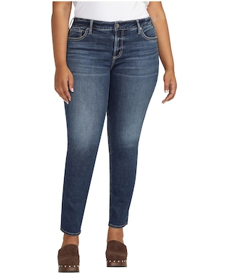 Silver Elyse Midrise Comfort Fit Straight Jeans pour femme