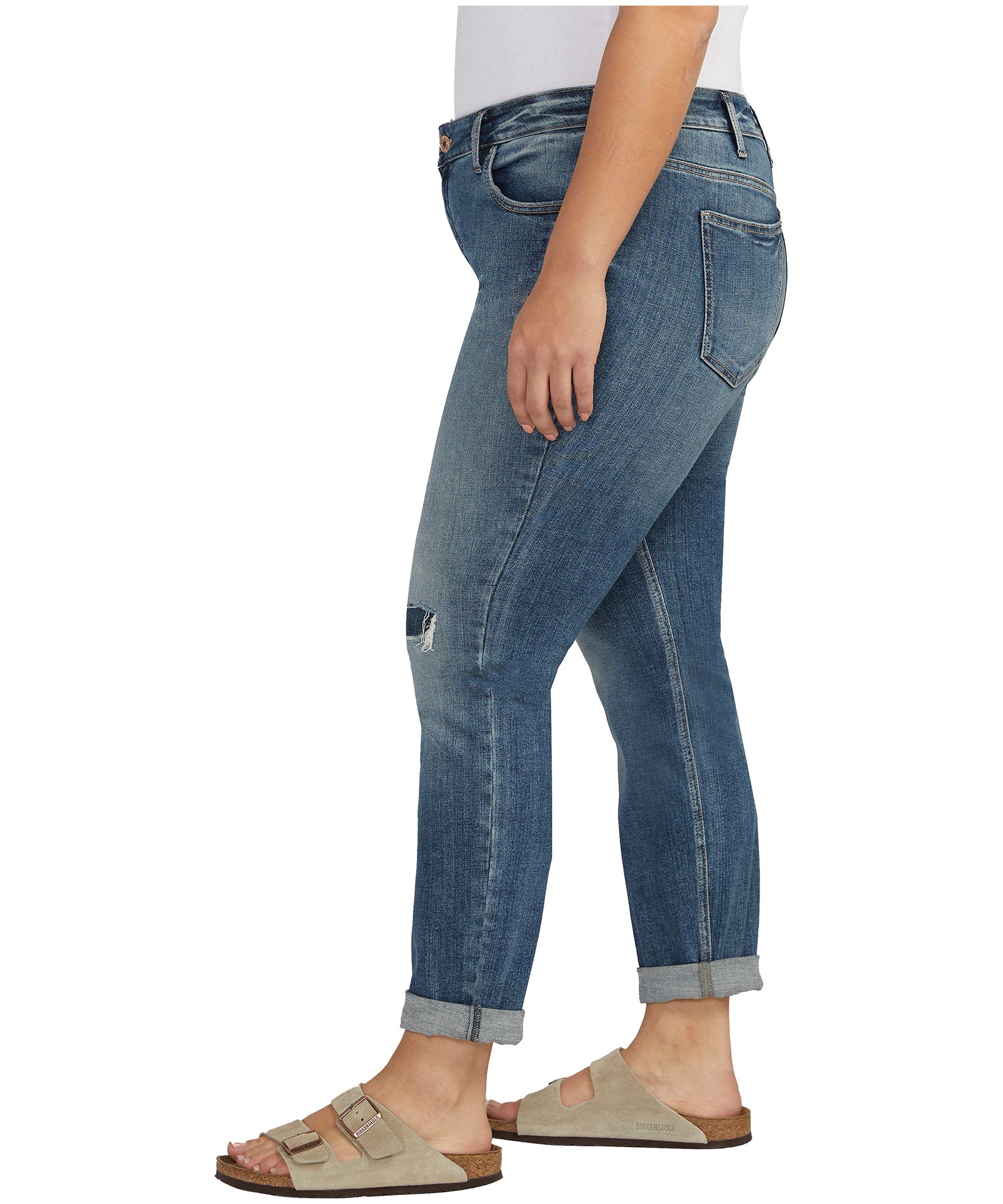 Silver Women's Boyfriend Mid Rise Slim Leg Jeans