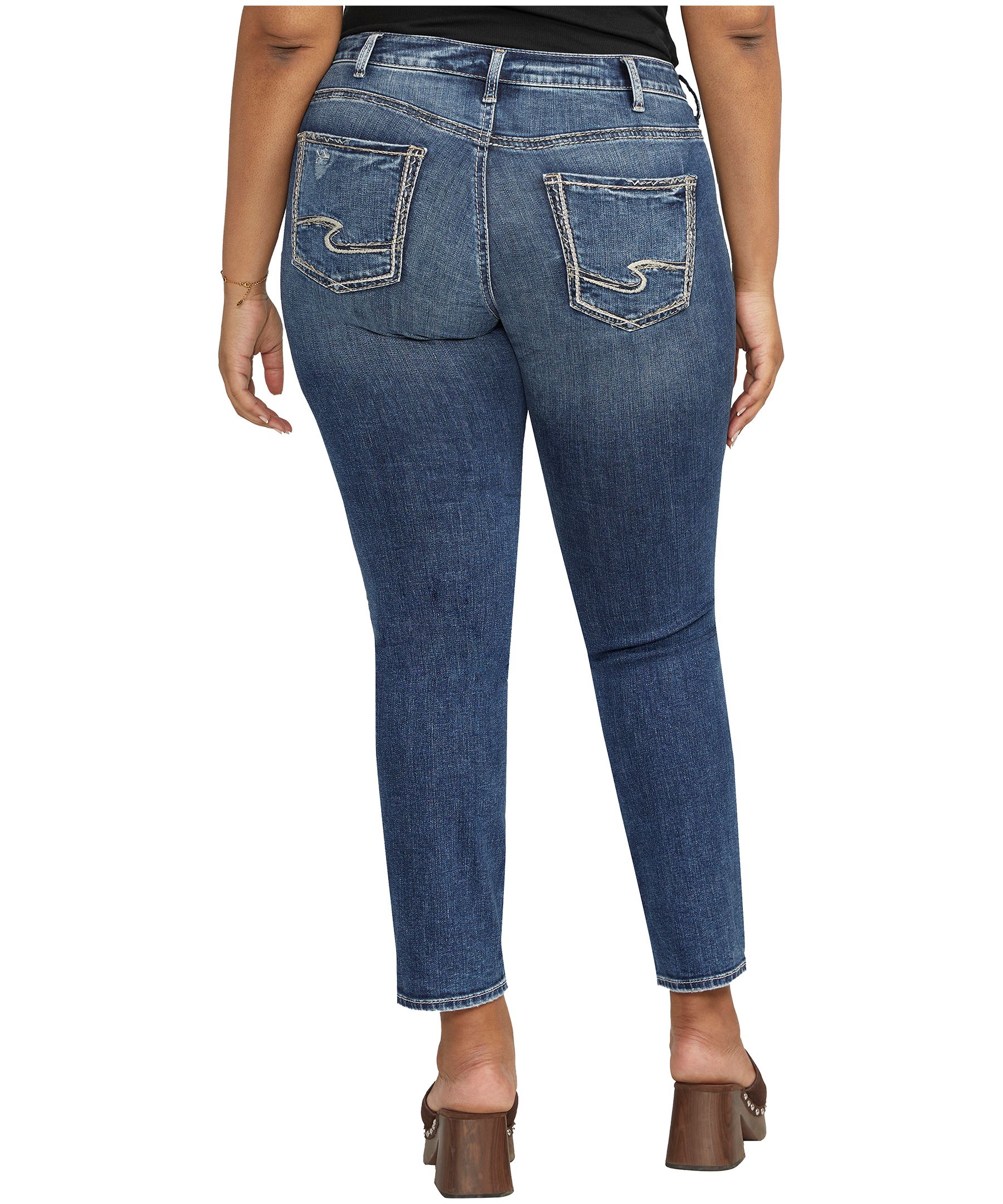 Silver Women's Britt Curvy Fit Low Rise Capri Jeans - Plus Size