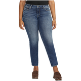 Silver Women's Britt Low Rise Curvy Fit Straight Jeans Front_Flat