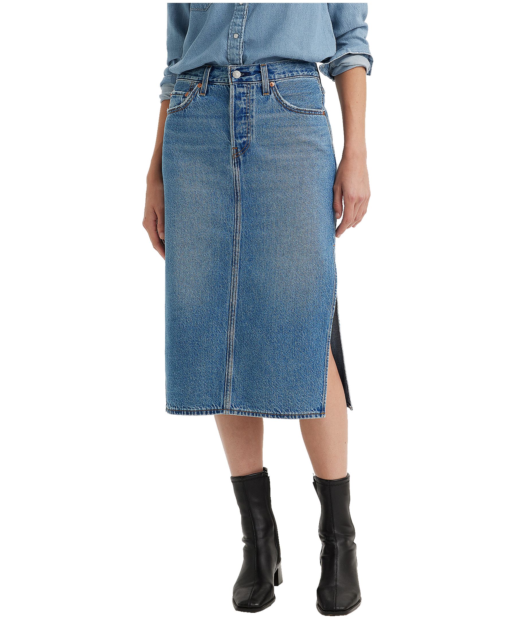 Levi's Women's Side Slit Midi Jean Skirt | Marks