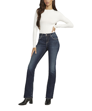 Silver Women''s Elyse Mid Rise Classic Fit Bootcut Jeans