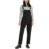 Salopette en denim à couple ample et à jambe droite pour femmes, Silver Front_Flat