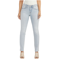 Silver Women's Suki Mid Rise Curvy Fit Straight Leg Jeans Front_Flat