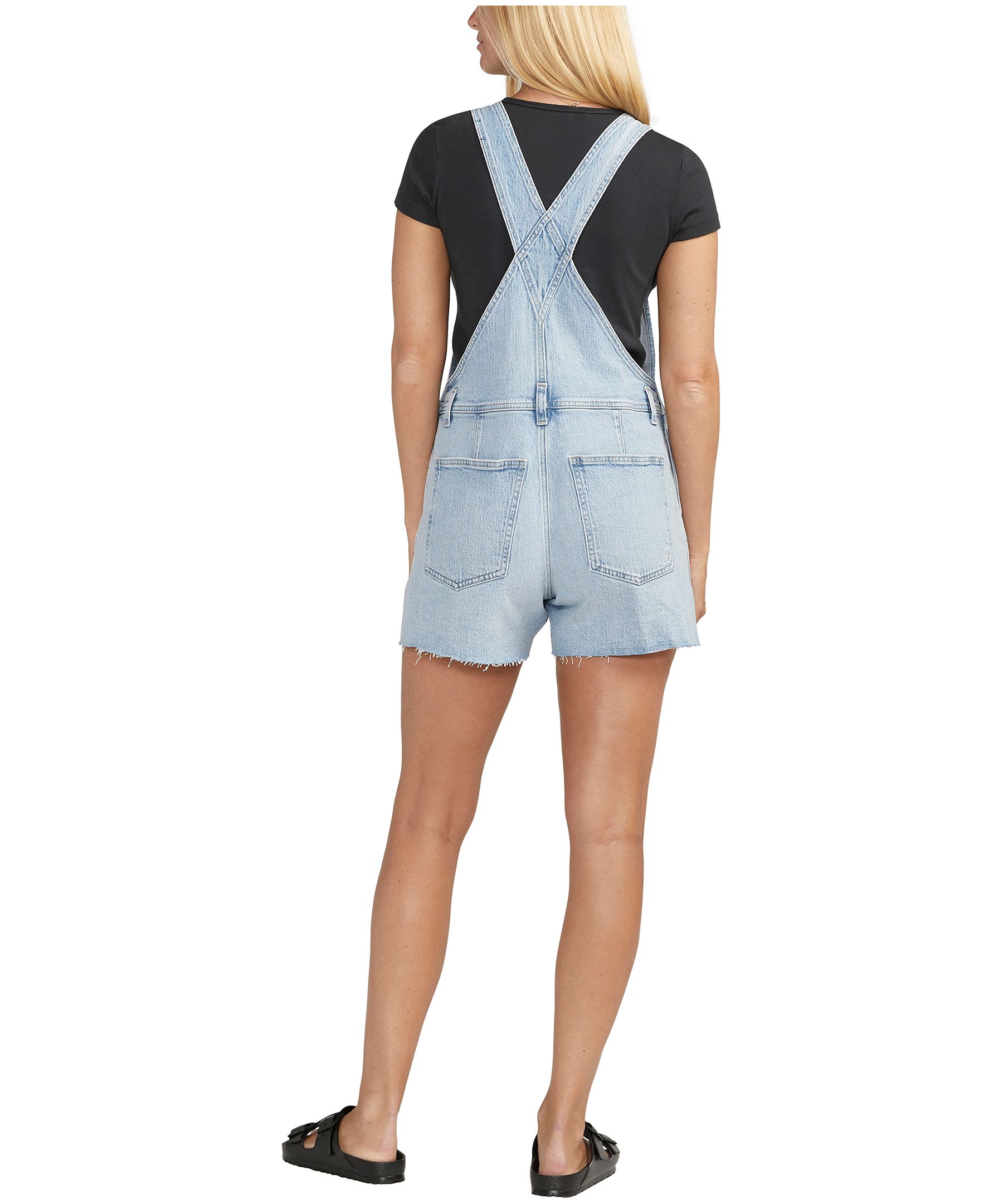 Silver Women's Vintage Denim Shortalls