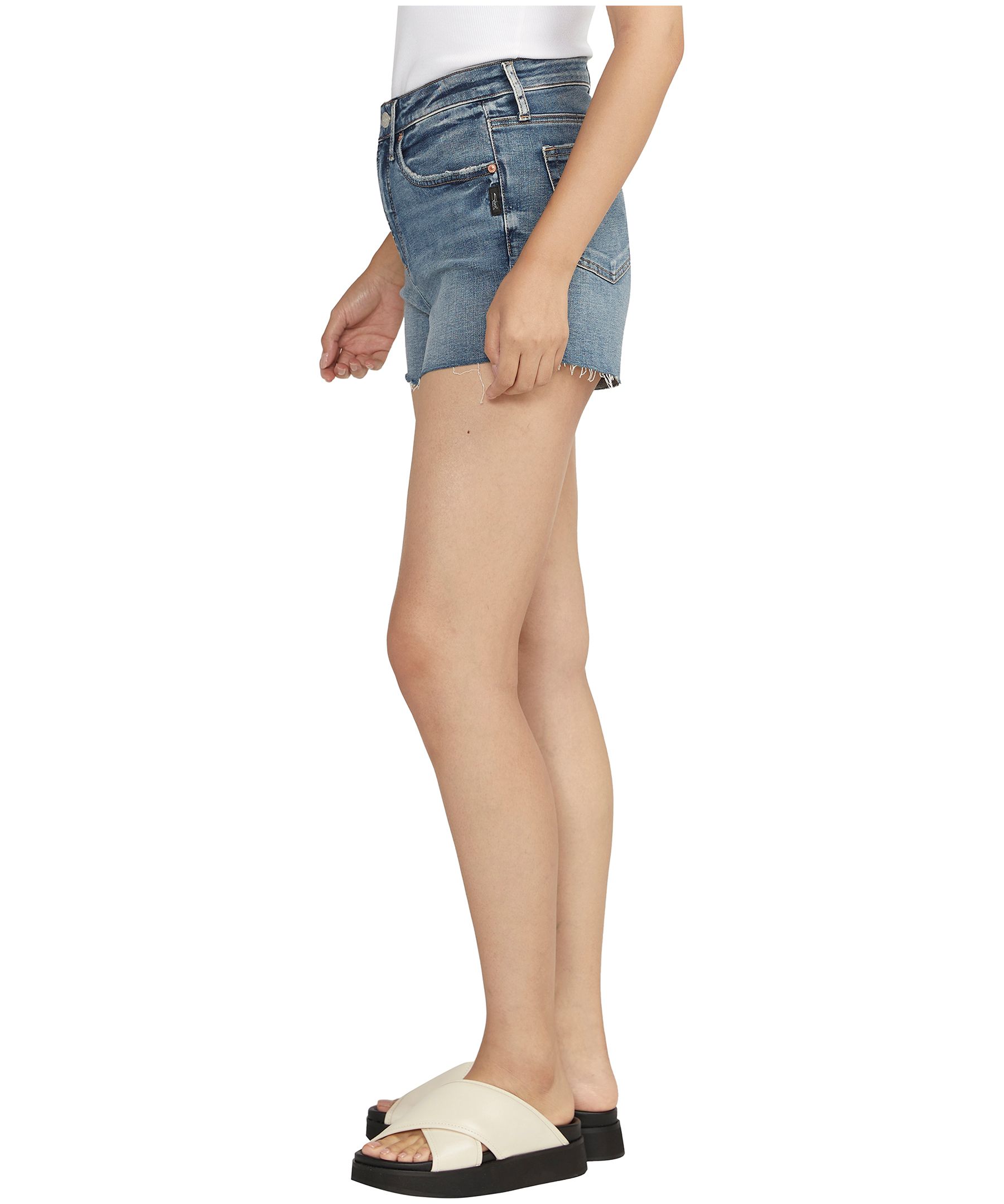 Silver Women's Beau High Rise Boyfriend Fit Shorts