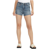Silver Women's Beau High Rise Boyfriend Fit Shorts Front_Flat