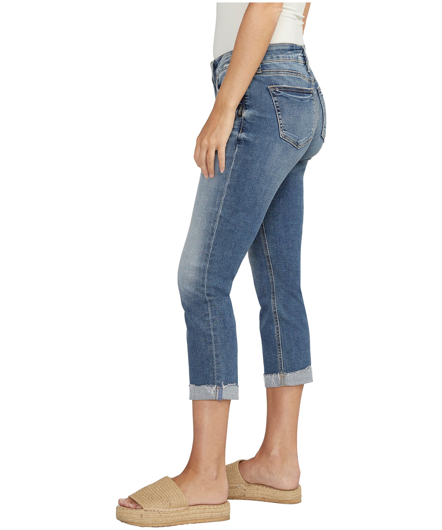 Capri à taille mi-basse qui épouse les courbes pour femmes, Elyse, Silver