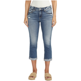 Silver Women's Elyse Mid Rise Curvey Fit Capris Front_Flat