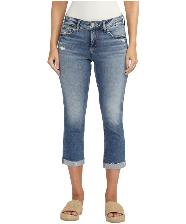 Silver Women's Elyse Mid Rise Curvey Fit Capris