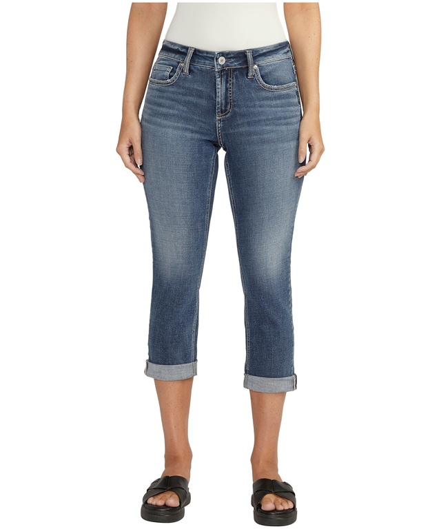 Silver Women's Elyse Mid Rise Curvy Fit Capris