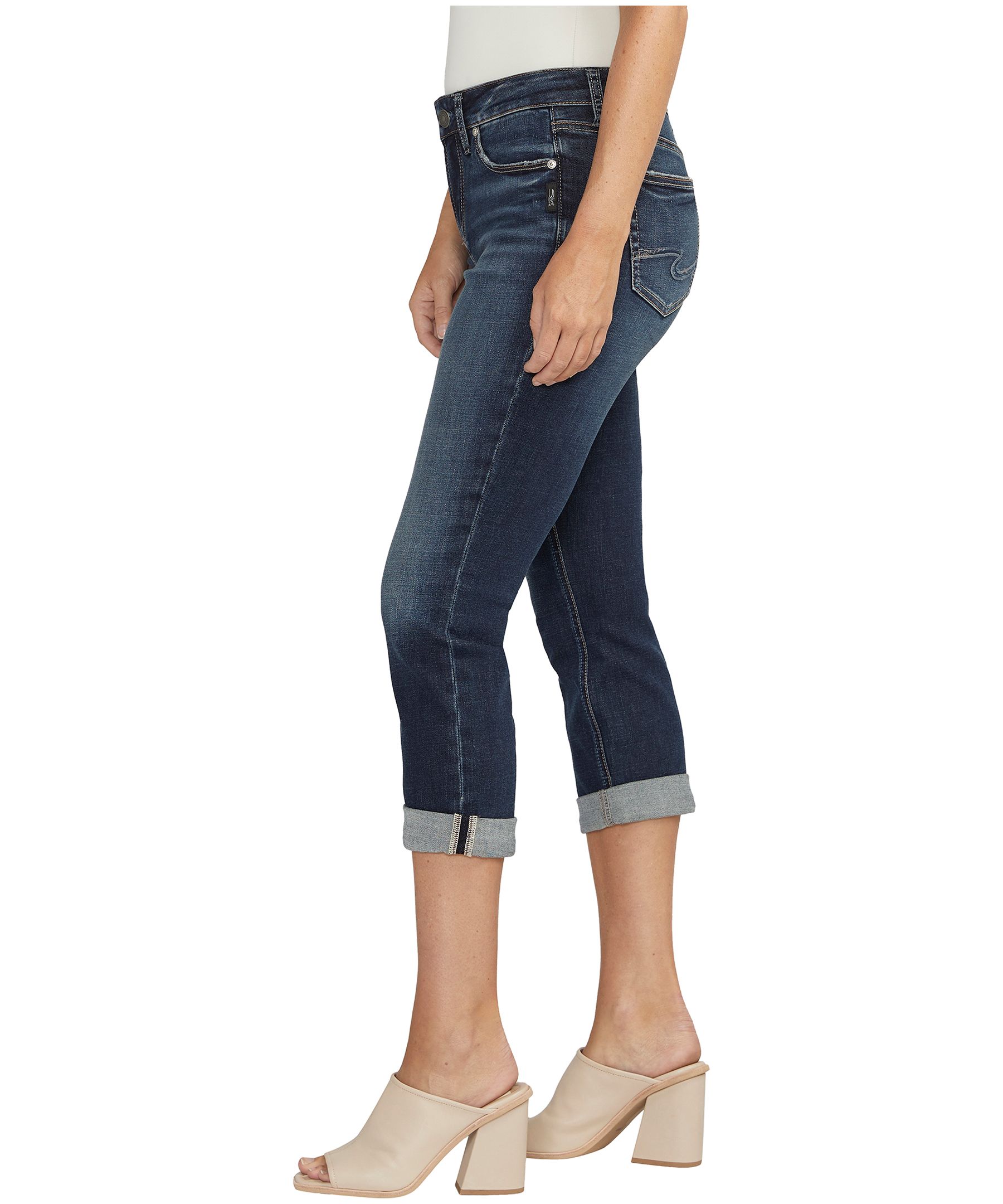 Capri à taille mi-basse qui épouse les courbes pour femmes, Suki, Silver