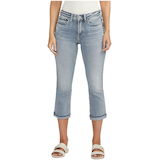 Silver Women's Suki Mid Rise Curvy Fit Capris Front_Flat