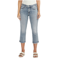 Silver Women's Suki Mid Rise Curvy Fit Capris Front_Flat