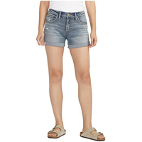 Silver Women's Boyfriend Mid Rise Curvy Fit Shorts Front_Flat