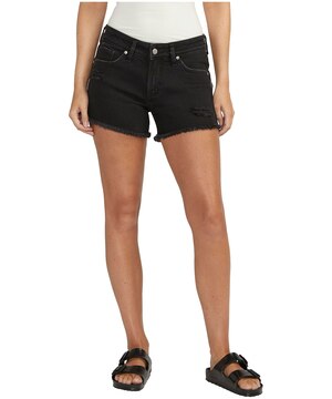 Silver Women's Boyfriend Mid Rise Shorts