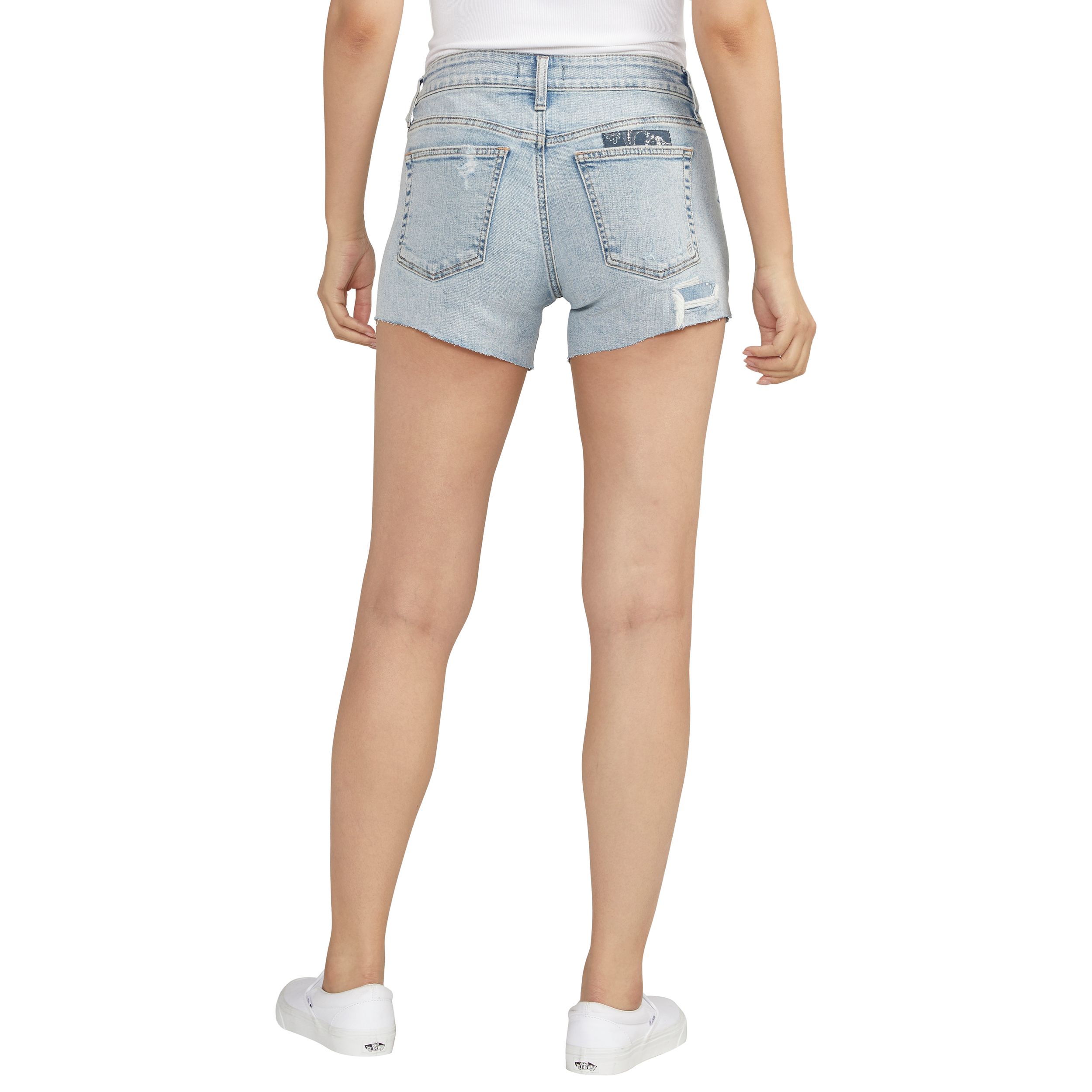 Silver Women's Boyfriend Mid Rise Shorts