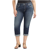 Silver Women's Suki Mid-Rise Stretch Denim Capri Jeans Front_Flat