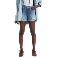 Levi's Women's Slim Fit Mid Length Denim Shorts Front_Flat