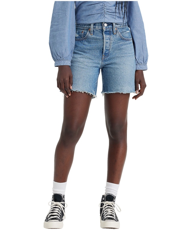 Levi's Women's 501 Originals High Rise Mid Length Jeans Shorts