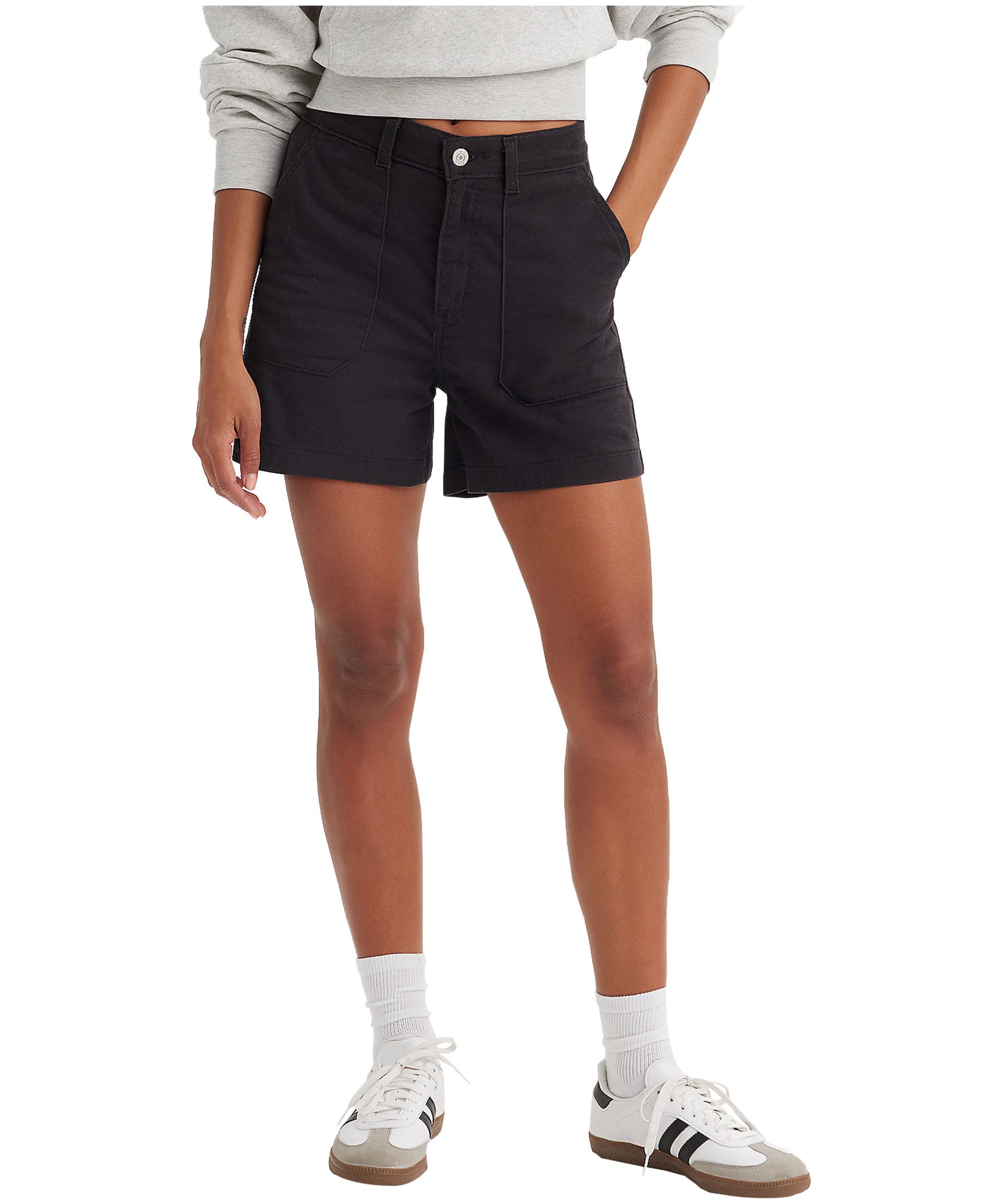 Levi's Women's High Rise Utility Shorts Marks