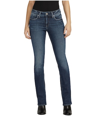 Silver Elyse Jeans de coupe de jambes minces à mi-côté pour femme