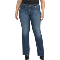 Silver Women's Elyse Mid Rise Curvy Fit Slim Leg Bootcut Jeans Front_Flat