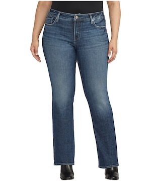 Silver Women's Elyse Mid Rise Curvy Fit Slim Leg Bootcut Jeans