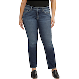 Silver Women's Britt Low Rise Curvy Fit Straight Leg Jeans Front_Flat