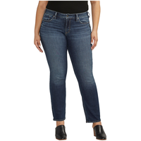 Silver Women's Britt Low Rise Curvy Fit Straight Leg Jeans Front_Flat