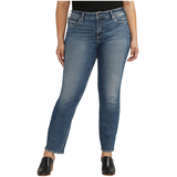 Silver Women's Suki Mid Rise Curvy Fit Straight Leg Jeans Front_Flat