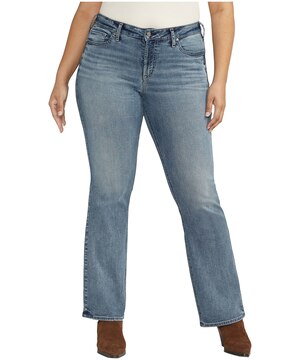 Silver Women's Suki Mid Rise Curvy Fit Slim Leg Bootcut Jeans