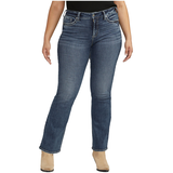 Silver Women's Suki Mid Rise Curvy Fit Bootcut Jeans Front_Flat