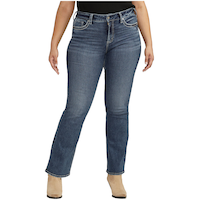 Silver Women's Suki Mid Rise Curvy Fit Bootcut Jeans Front_Flat