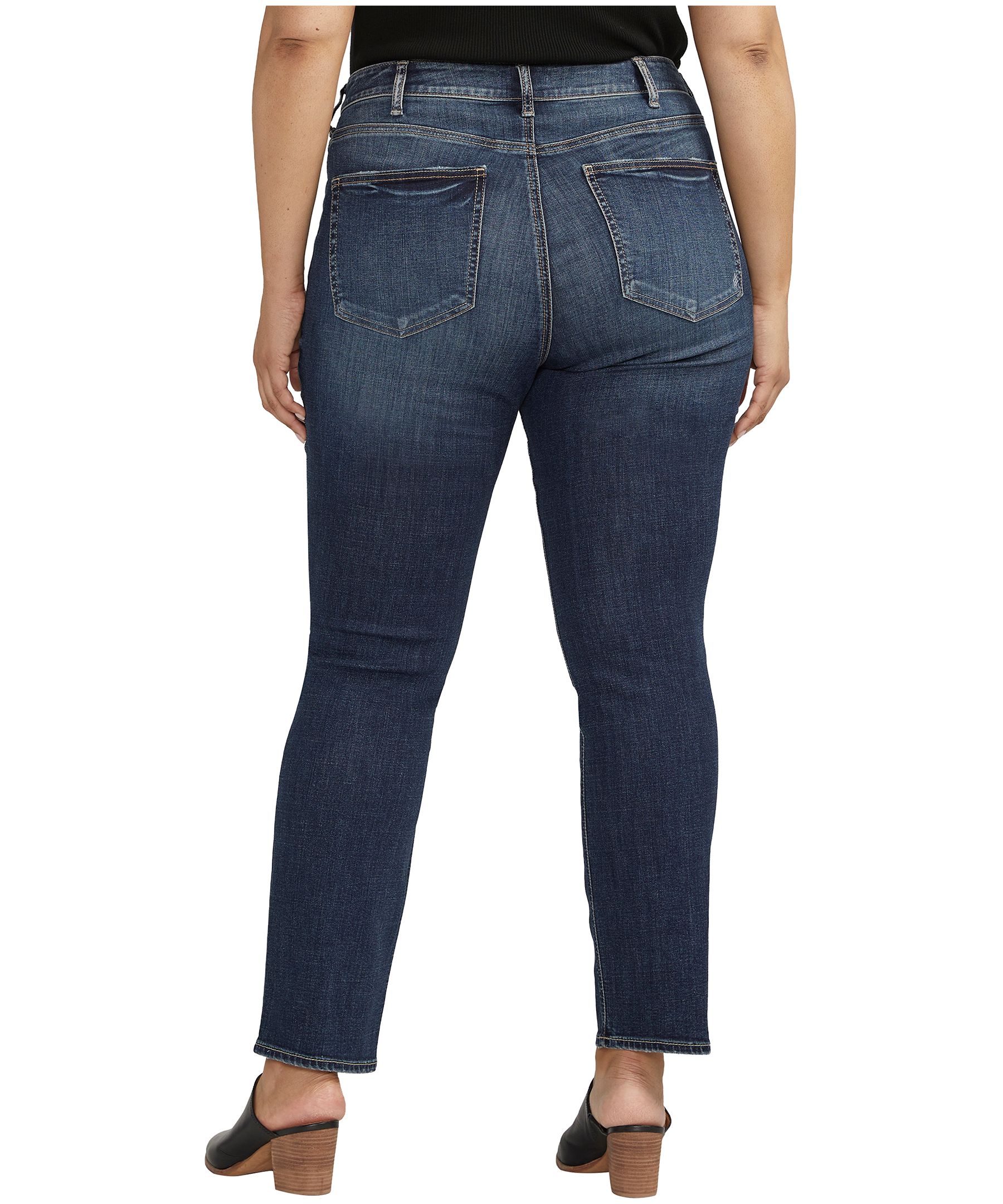 Silver Women's Avery High Rise Curvy Fit Straight Leg Jeans