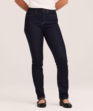 Denver Hayes Women's High Rise Straight Jeans - Rinse