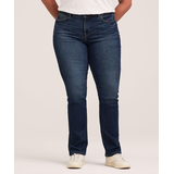 Denver Hayes Women's Curvy Fit Mid Rise Straight Jeans - Dark Indigo Front_Flat