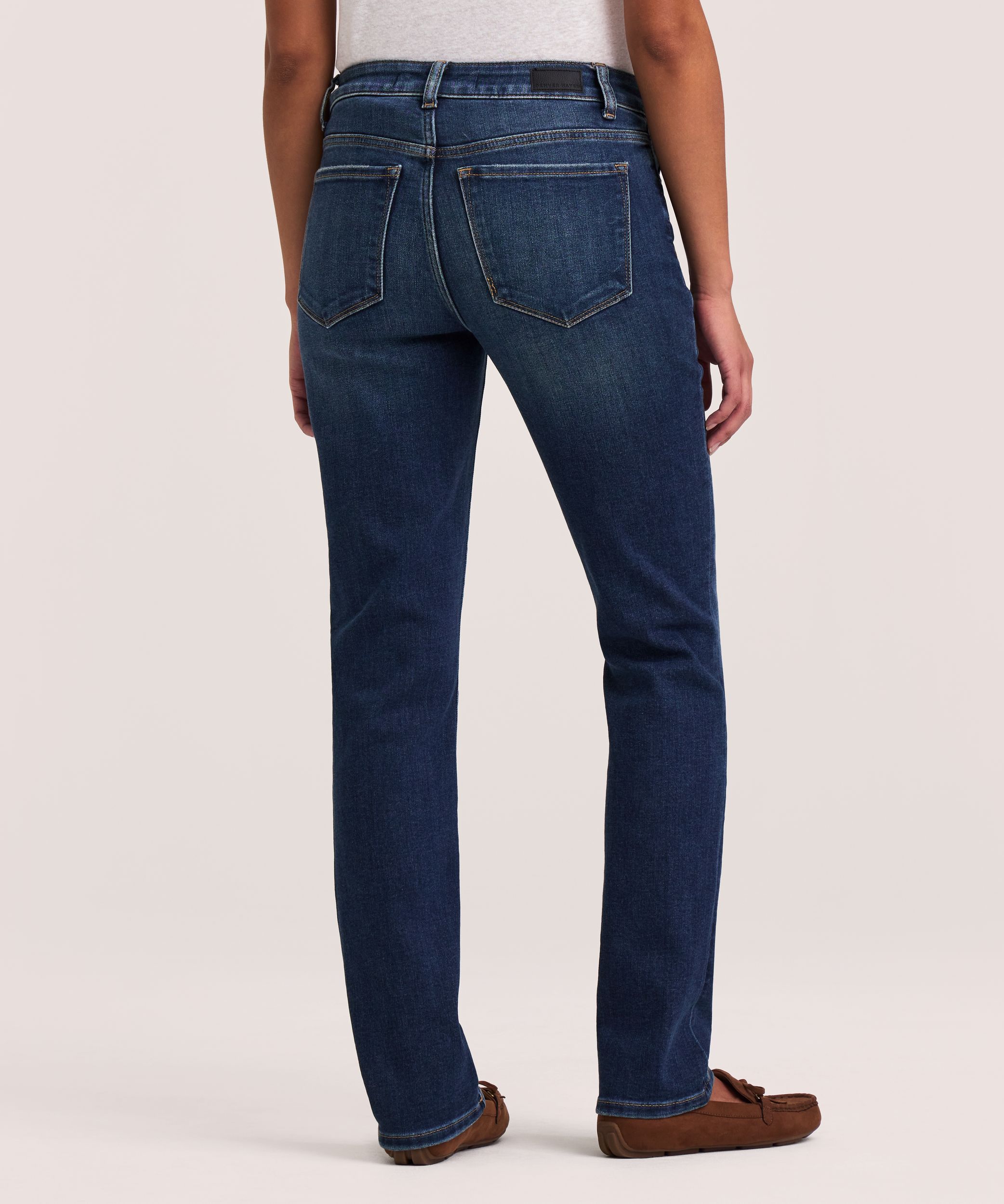 Denver Hayes Women's Curvy Fit Mid Rise Straight Jeans