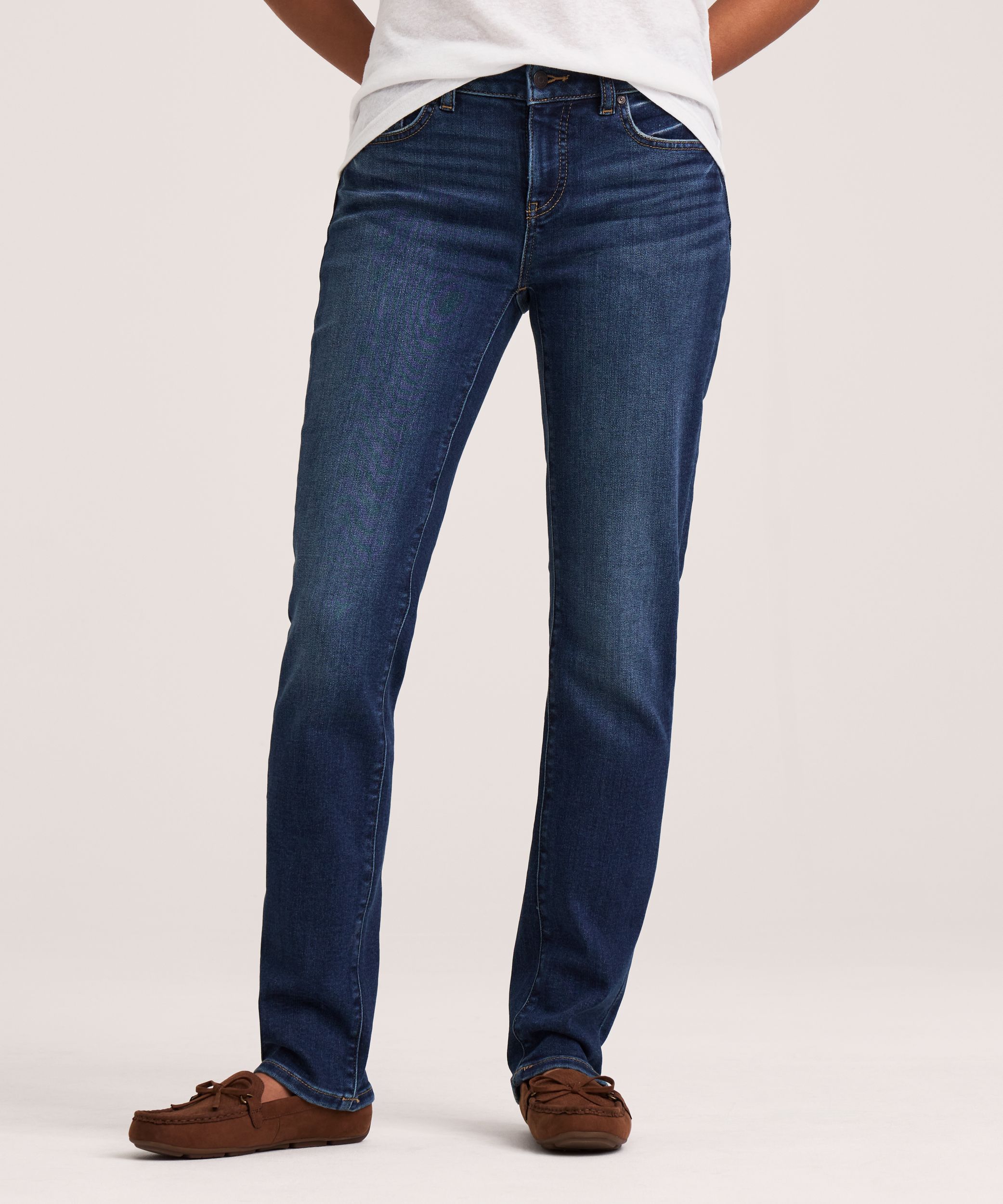 Denver Hayes Women's Curvy Fit Mid Rise Straight Jeans