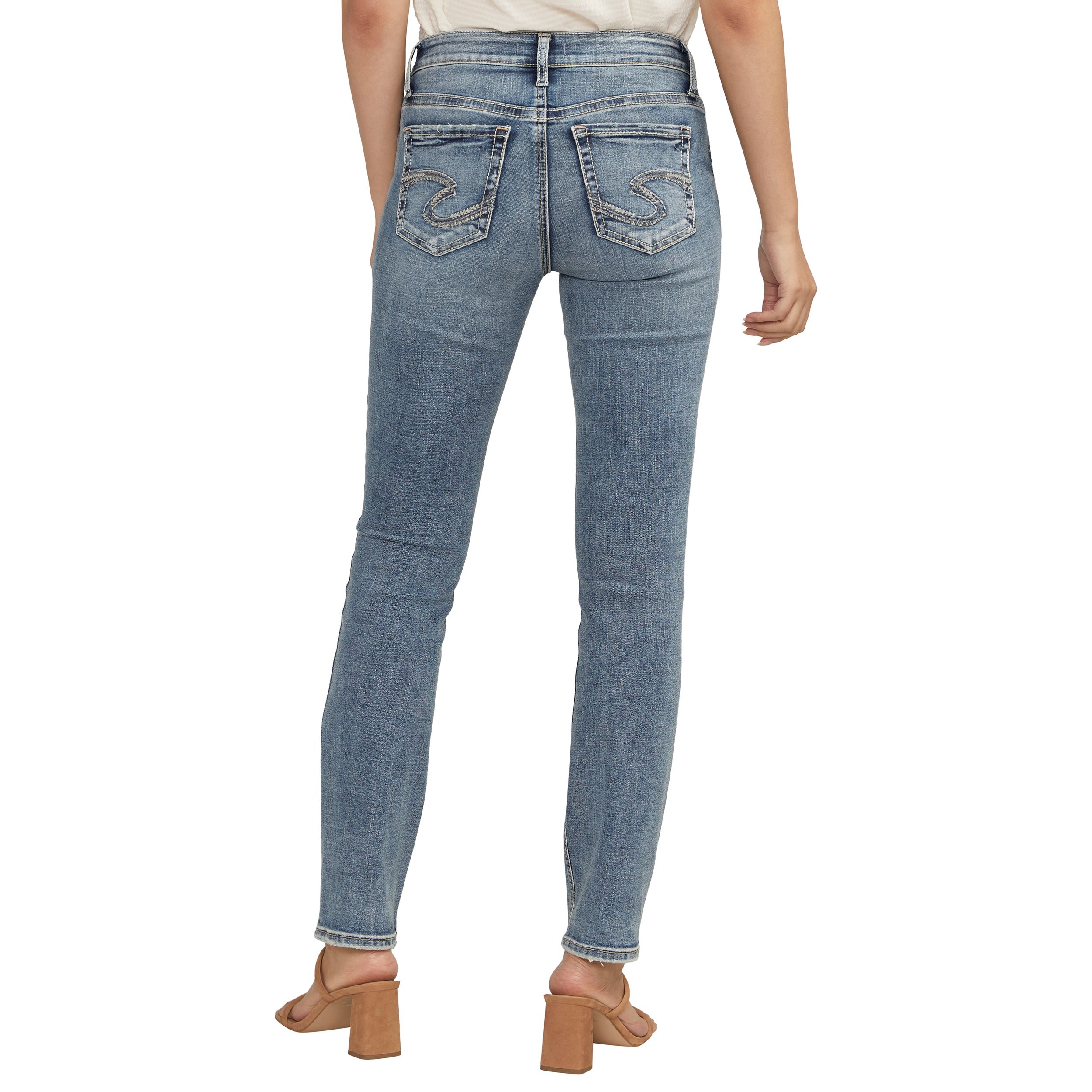 Jean à jambe droite de coupe confortable pour femmes, Elyse, Silver